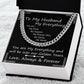 To My Husband My Everything Chain Link Necklace Gift