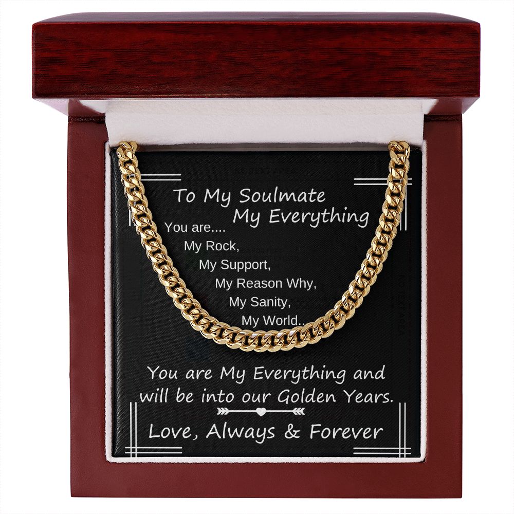 To My Soulmate My Everything Chain Link Necklace Gift