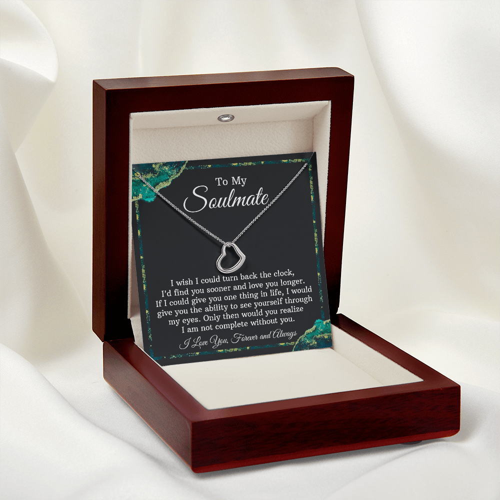 Soulmate Silver Necklace Gift - Turn Back The Clock