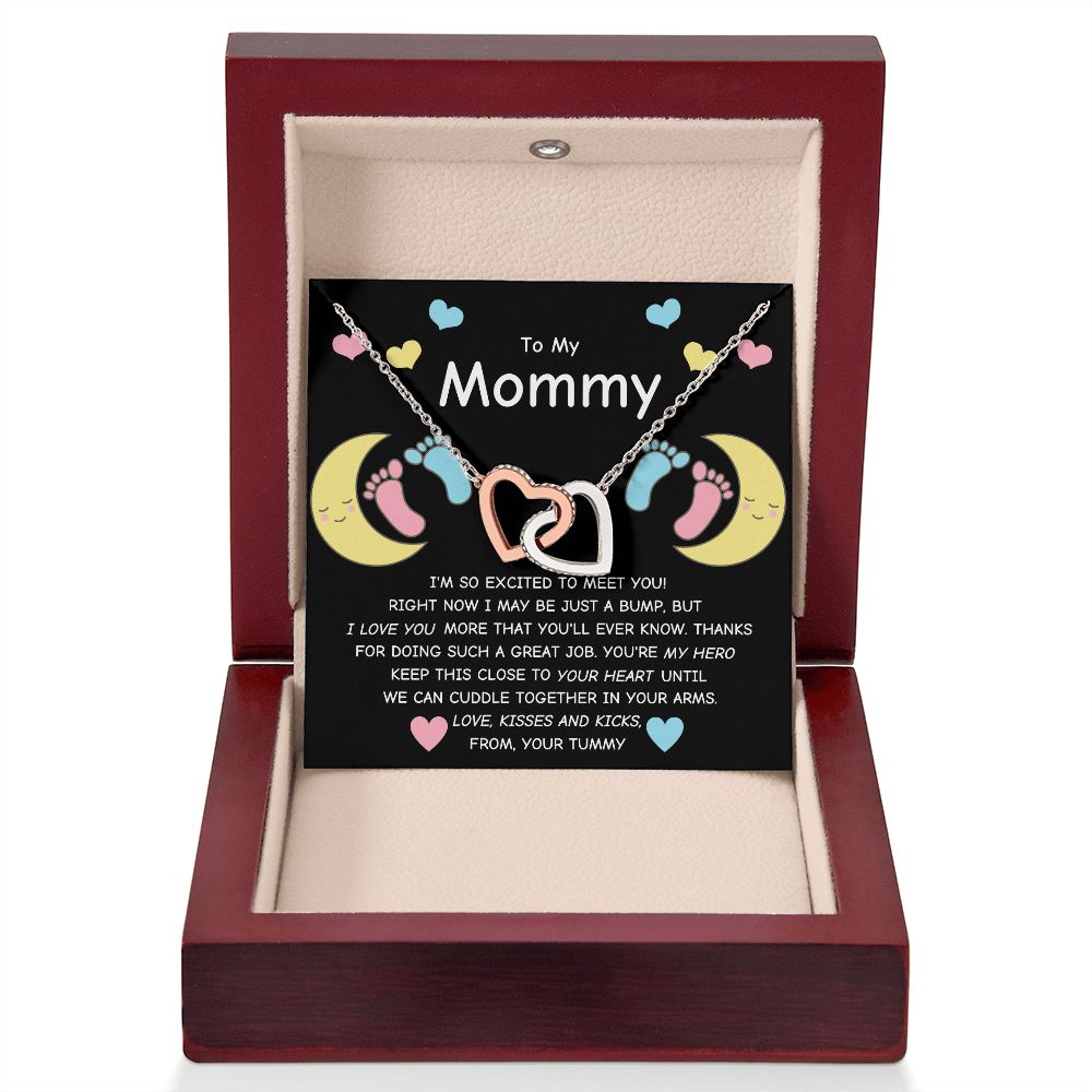 Gift For Expecting Mom To Be - To My Mommy Forever Interlocking Hearts Necklace