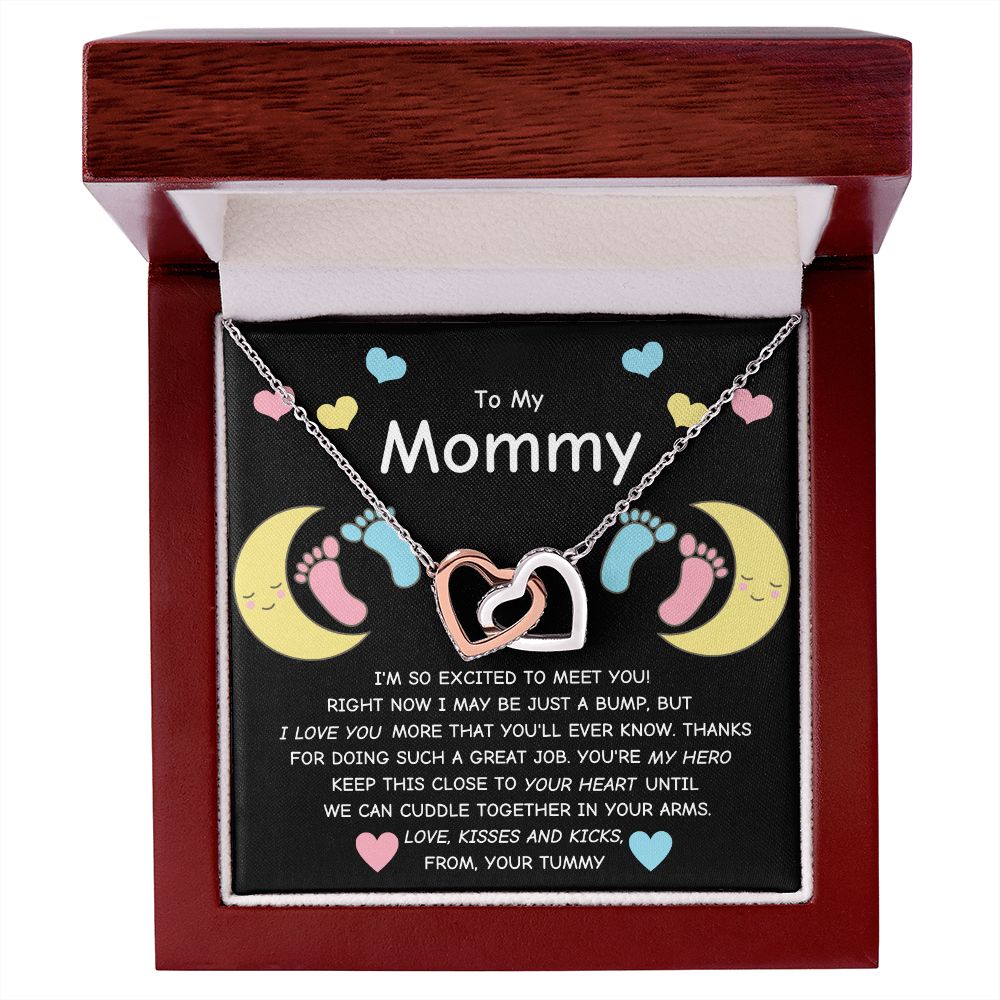Gift For Expecting Mom To Be - To My Mommy Forever Interlocking Hearts Necklace