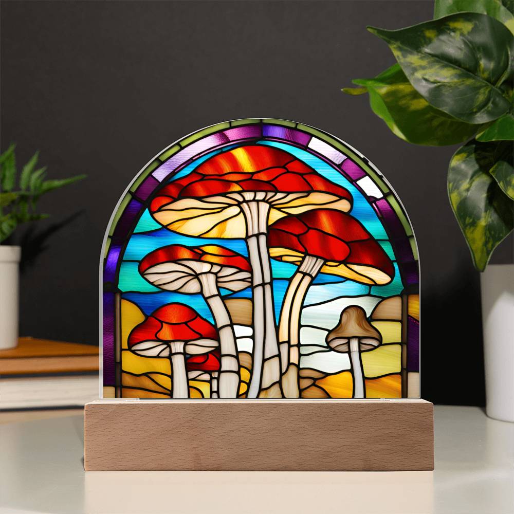 Stained Glass Magic Mushroom Acrylic Dome Sign 5