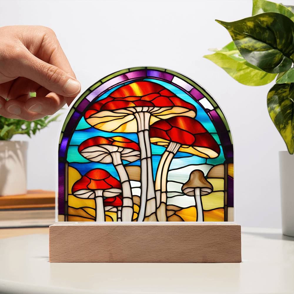 Stained Glass Magic Mushroom Acrylic Dome Sign 5