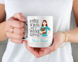 Make your own coffee scrubs and rubber gloves nurses mug. you choose the hairstyle, hair color, skin tone, top and uniform color, any name. 11 oz white and black, 15 oz white only. Great for the nurse in your family, graduating nurse, retiring nurse, nurse practitioner