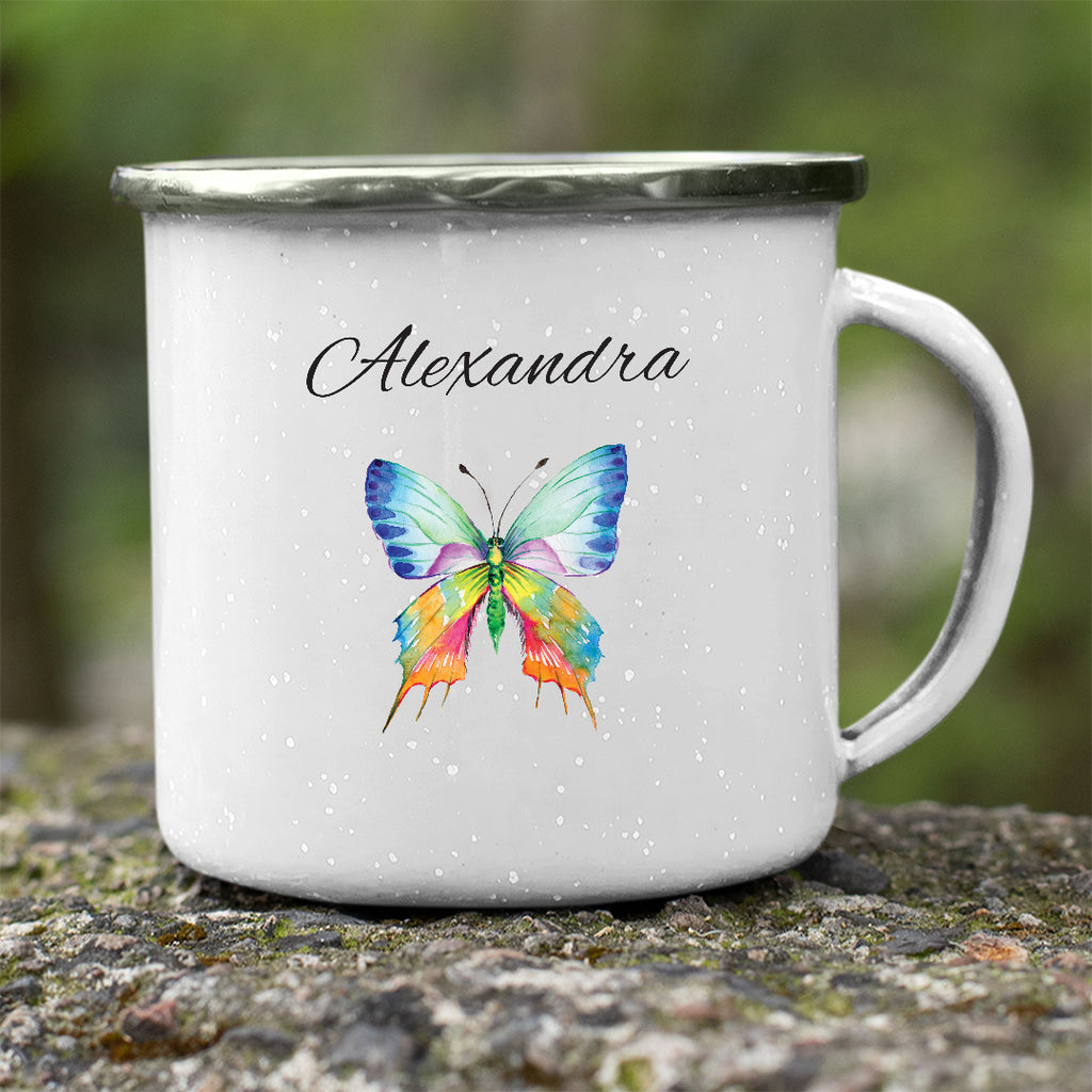 Butterfly Name White Camping Mug