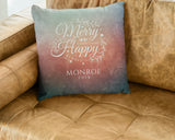 Personalized Family Name Merry Christmas Everything and Always Christmas. Decorative Pillow Case. Personalize the pillow with your family name or for the family that will receive this beautiful pillow case as a Christmas gift. Dimensions: 17.5 inch x 17.5 inch Material: 100% soft Polyester Zipper closure Pillow not included