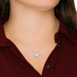 To My Beautiful Wife, Girlfriend, Bride, Bride To Be, etc custom personalized with name and text Love Knot Necklace with a free gift box and inserted message card that reads My life revolves around you and nothing else matters, Love your Husband or boyfriend or groom etc .