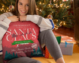 Personalized Family Names Nice List  Decorative Christmas Pillow Case. Personalize the pillow with your family name or the names of the family that will receive this beautiful pillow case as a Christmas gift. Dimensions: 17.5 inch x 17.5 inch Material: 100% soft Polyester Zipper closure Pillow not included