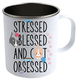 Stressed And Blessed White Camping Mug