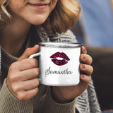 Lips White Camping Mug