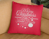 Merry Christmas 2020 With Personalized Family Name Decorative Pillow Case . Personalize the pillow with your family name or for the family that will receive this beautiful pillow case as a Christmas gift. Dimensions: 17.5 inch x 17.5 inch Material: 100% soft Polyester Zipper closure Pillow not included