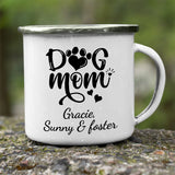 Dog Mum White Camping Mug