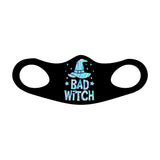 Black Face Mask and covering For Halloween with Bad Witch on it with a witches hat Perfect for yourself or Halloween Party Favors. cozy and breathable. No uncomfortable elastic to rub. Non-medical-grade,Made in USA, Washable, Reusable, Easy to speak through, non-volume-canceling