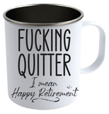 Quitted White Camping Mug