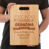 WORLD'S GREATEST GRANDMA PERSONALIZED CUTTING BOARD