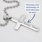 Thank You Dad Father's Day Gift From Son or Daughter - Personalized Cross Necklace