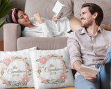 Personalized with Family Name and Year Christmas Wreath Decorative Pillow Case. Personalize the pillow with your family name and year or for the family that will receive this beautiful pillow case as a Christmas gift. Dimensions: 17.5 inch x 17.5 inch Material: 100% soft Polyester Zipper closure Pillow not included