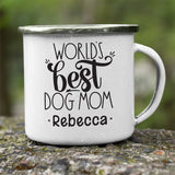 Worlds best dog mom White Camping Mug