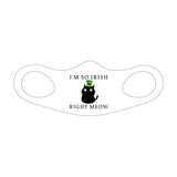 St Patrick's Day Fitted Face Mask - Irish Right Meow