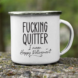 Quitted White Camping Mug