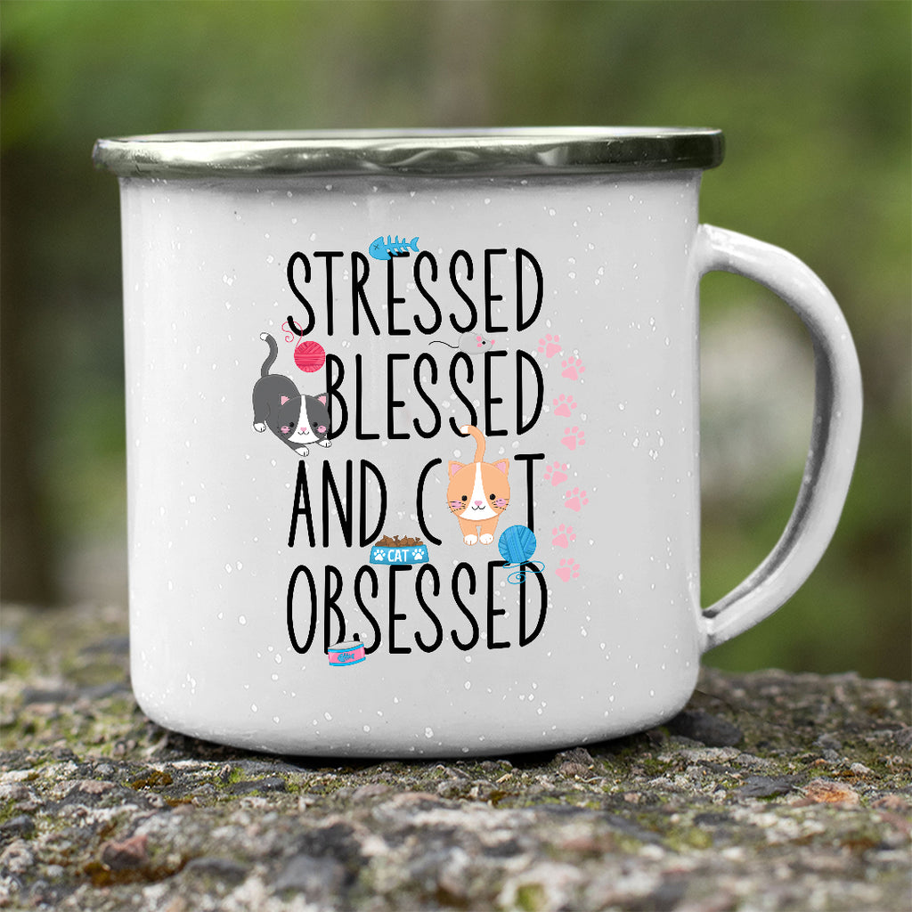 Stressed And Blessed White Camping Mug
