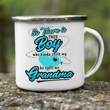 Boy Stole My Heart White Camping Mug