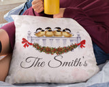 Robins Watercolor Decorative Pillow Case With Custom Personalized Family Name. Personalize the pillow with your family name or for the family that will receive this beautiful pillow case as a Christmas gift. Dimensions: 17.5 inch x 17.5 inch Material: 100% soft Polyester Zipper closure Pillow not included