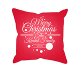 Merry Christmas 2020 With Personalized Family Name Decorative Pillow Case . Personalize the pillow with your family name or for the family that will receive this beautiful pillow case as a Christmas gift. Dimensions: 17.5 inch x 17.5 inch Material: 100% soft Polyester Zipper closure Pillow not included