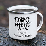 Dog Mum White Camping Mug
