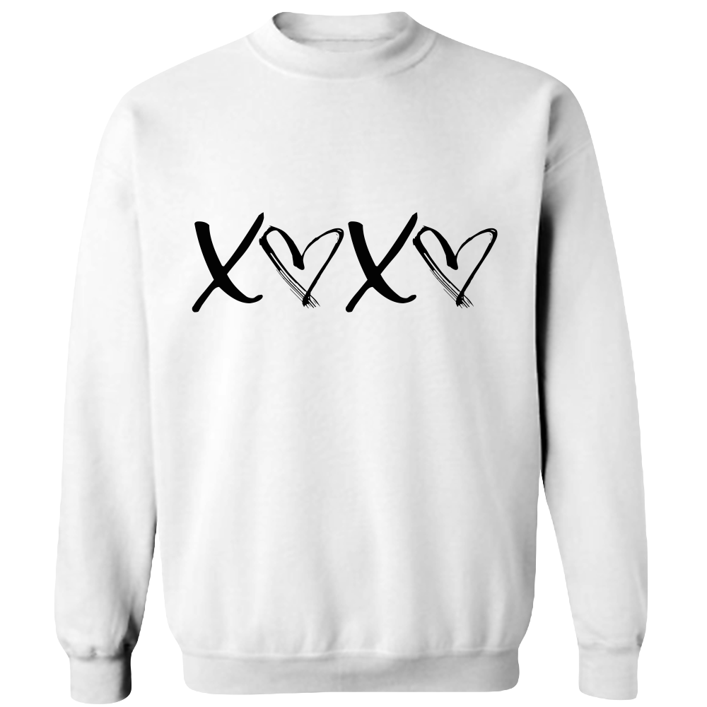 Hugs And Kisses Crewneck Sweat Shirt For Valentine's Day