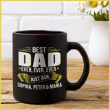 Father's Day Best Ever Dad Personalization Custom Kids Name 11 ounce Coffee Mug color black