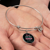 Best Mom Hands Down  Custom personalized with kids names round circle pendant  bangle best mom col silver