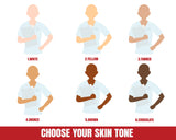 Skin tone chart for Make your own coffee scrubs and rubber gloves nurses mug. you choose the hairstyle, hair color, skin tone, top and uniform color, any name. 11 oz white and black, 15 oz white only. Great for the nurse in your family, graduating nurse, retiring nurse, nurse practitioner