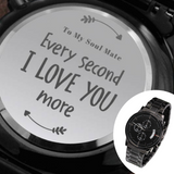 Engraved Watch Gift For Husband, Partner, Fiancé-Every Second I Love You More