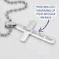 Thank You Dad Father's Day Gift From Son or Daughter - Personalized Cross Necklace