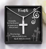 Wear your faith proudly with this stunning artisan crafted 14k white gold finish Cross Necklace. Perfect gift idea for you or your loved one. Perfect for special occasions or everyday wear. Sizing is appropriate for all ages, and tasteful for both men and women. The artisan crafted detail makes this pendant stand out from other cross necklaces. Includes a luxury adjustable snake chain, 18" - 22" and attaches with an easy to use lobster clasp.