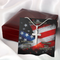 Personalized Independence Day Cross Necklace Gift For Wife