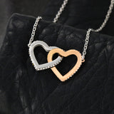 4th Of July USA Flag Necklace- Two Locked Hearts