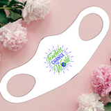 Teachers Change The World Fitted Face Mask and Face Covering, Washable and reusable, non medical grade, Breathable and non voice cancelling,Color White