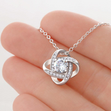 My Life Revolves Around You Love Knot Necklace