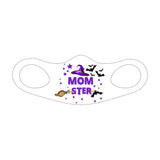 Mom-Ster Fitted Face Mask For Halloween Colors Black Or White