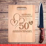 Personalized Names and Date Everything Heart Anniversary Premium Maple Cutting Board. Save 25% Now!Personalize the cutting board with the names and date we'll turn it into a personalized wooden cutting board keepsake that will be treasured for a lifetime.Makes a great Christmas, Birthday or anniversary gift.