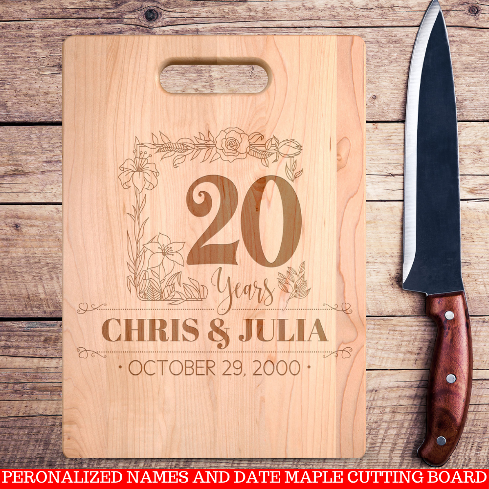 Personalized Names and Date The Years Together Premium Maple Cutting Board