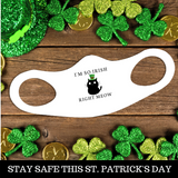 St Patrick's Day Fitted Face Mask - Irish Right Meow