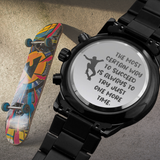 Gift For Skateboarders - Engraved Watch - Try One More Time