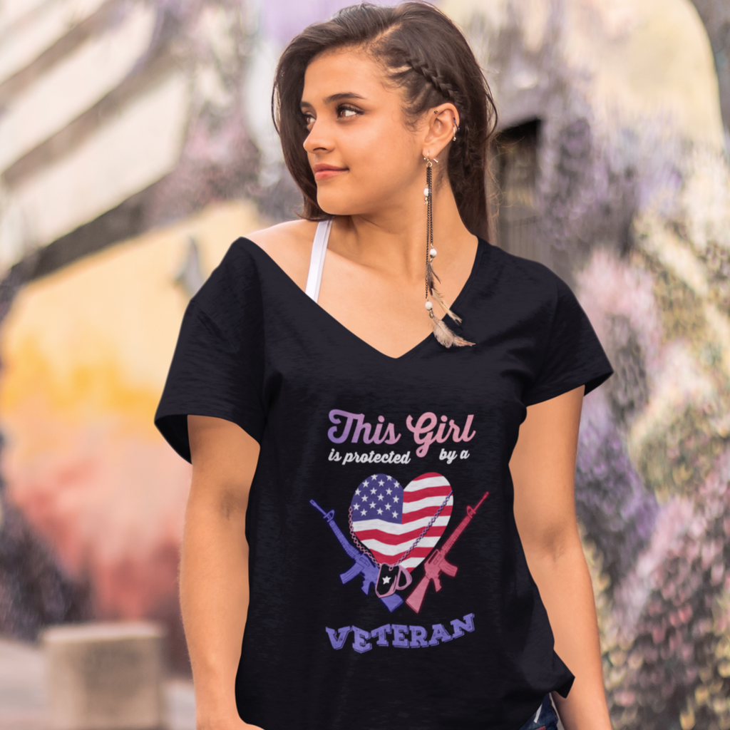 Protected By A Veteran V-Neck