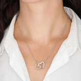50% OFF Today with FREE SHIPPING.The Perfect Unique, One-Of-A-Kind Gift your Granddaughter will Cherish Forever. This handcrafted personalized necklace will be perfect for your Granddaughter. This necklace is truly a one-of-a-kind gift. Two hearts embellished with Cubic Zirconia stones, interlocked together as a symbol of Grandma's never-ending love.Two hearts embellished with Cubic Zirconia stones,interlocked together as a symbol of never-ending love.Adjustable cable chain 18"-22" with lobster clasp.