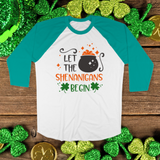 St. Patrick's Day Woman's 3/4" Raglan Tee Shirt - Shenanigans