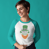 St. Patrick's Day Woman's 3/4" Raglan Tee Shirt - Pinch Proof