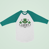 St. Patrick's Day Woman's 3/4" Raglan Tee Shirt - Lucky